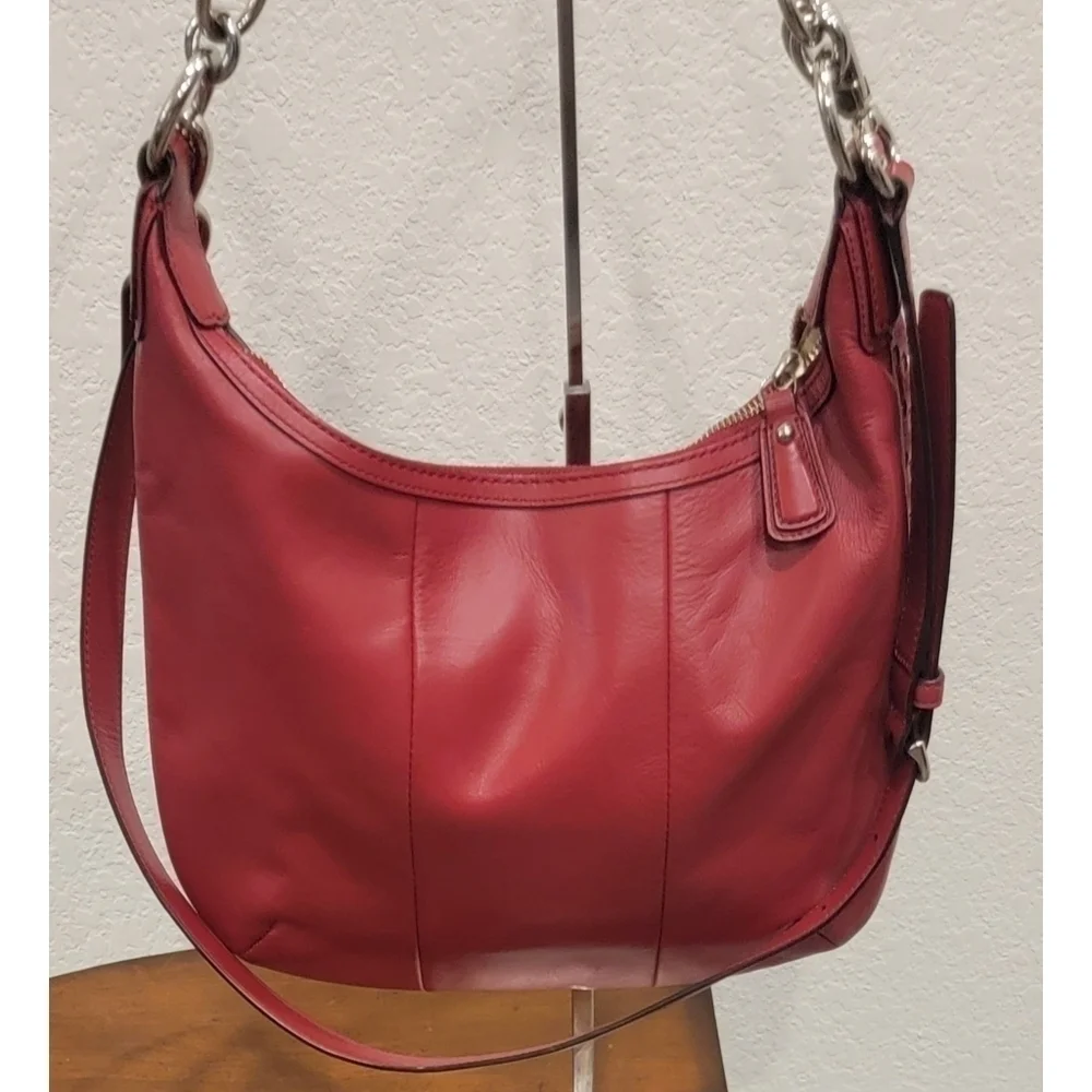 Coach Woven Leather Shoulder Bag with Detachable Crossbody Strap